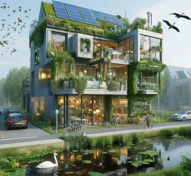 Futuristisch huis met veel groen